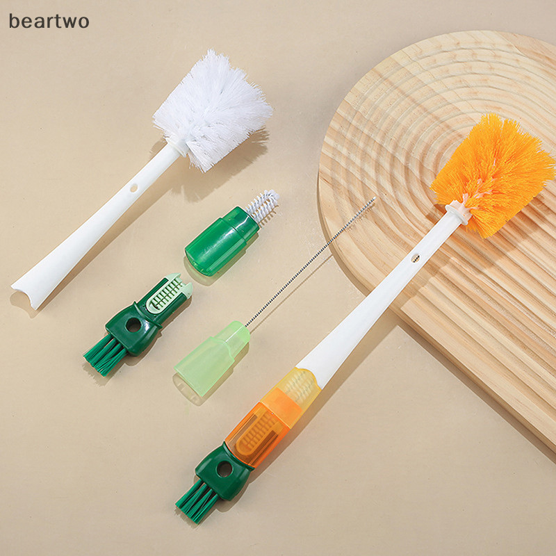 < Beartwo > Bàn chải làm sạch bình nước 5 trong 1 Bình làm sạch cốc Bàn chải giặt Dụng cụ làm sạch nhà bếp Phụ kiện nhà bếp Đẹp