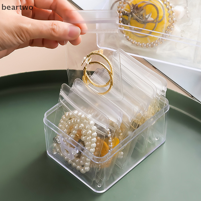 < Beartwo > 10 Chiếc Trang Sức Nhỏ Tự Dán Nhựa Zip Túi Trong Suốt PVC Túi Bảo Quản Trong Suốt Để Bảo Quản Vòng Tay Nhẫn Bông Tai Tổ Chức Đẹp