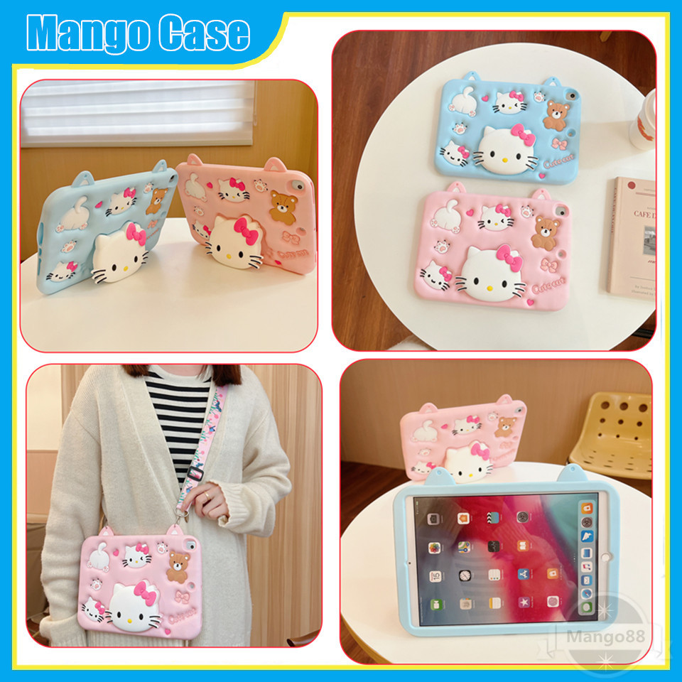 Ốp Lưng Cho Samsung Tab A7 Lite T225 Tab A 8.0 T295 A8 10.5 X205 A9 8.7inch X110 A9 + A9 Plus 11 X215 S6 Lite P613 A7 T505 Dây Đeo Máy Tính Bảng Bao An Toàn Trẻ Em Học Tập Văn Phòng Vỏ Dễ Thương