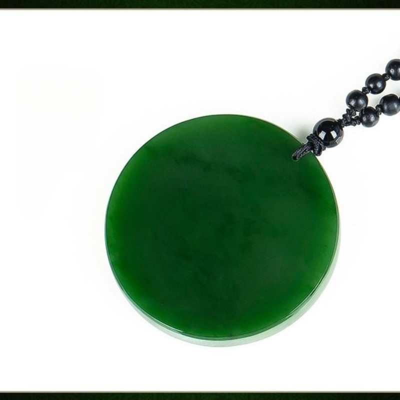 Mặt dây chuyền thương hiệu Jasper Wuwu Mặt dây chuyền ngọc bích tròn