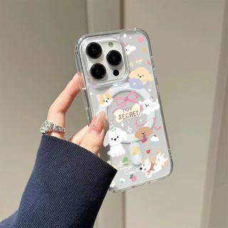 Ốp Chống Sốc Chó Con Màu Trắng Đáng Yêu Cho Iphone 7Plus 12mini 13mini 16promax Xs XR XSMAX 11pro Max 16pro 12 13 14 15 Pro Max Ốp điện thoại Mềm 14promax 15plus