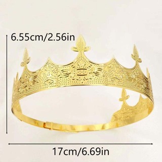 HARRIETTLO King Crown, Bar Mitzvah Hair Hoop Prince Crowns, Tính khí Headband Western Cosplay Pros Vòng Tiaras Trang sức tóc