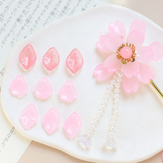Nhỏ Tươi Cổ Thủy Tinh Cánh Hoa DIY Handmade Trang Sức Vòng Cổ Bông Tai Kẹp Tóc Bước Lắc Phụ Kiện Tóc Chất Liệu