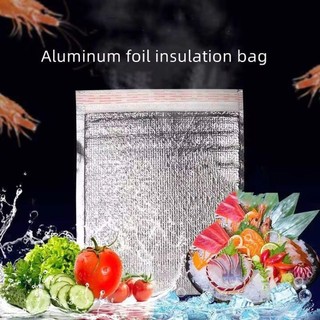 YSANH 50 Cái / gói Túi Giấy Nhôm, Túi Cách Nhiệt Giao Hàng Ấm Áp Băng Lạnh, Có Đóng Cửa Bảo Quản Đồ Uống Túi Làm Mát Nhiệt Thực Phẩm