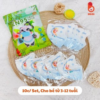 Set 10 khẩu trang cho bé từ 3 tới 12 tuổi họa tiết dễ thương