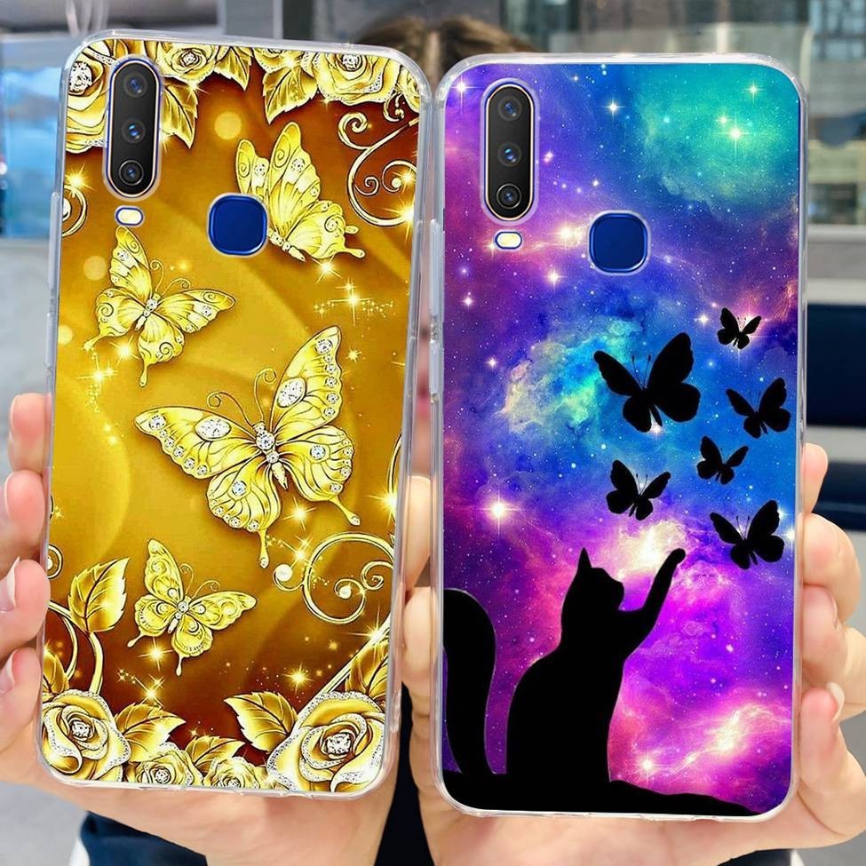 Ốp lưng Vivo Y3 2019 Y3s V1901A Thẩm Mỹ Trong Suốt Dễ Thương Gấu Trúc Mèo Hoa Mềm TPU Vỏ Điện Thoại V1901T V1901A V1901T