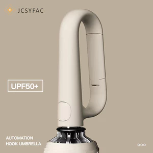 Jcsyfac Ô gấp ngược hoàn toàn tự động với ô UV sọc phản quang chống gió cho nam và nữ Tay cầm Carabiner Du lịch Mới