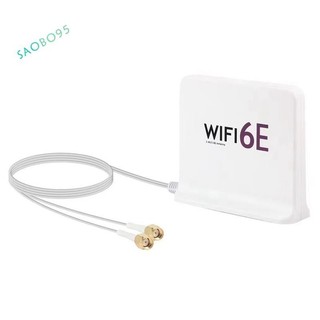 👑Ăng-ten WiFi 6E di động 2.4G / 5G / 6G có cáp Ăng-ten không dây trong nhà có đáy từ tính cho thẻ mạng Dễ dàng cài đặt màu trắng