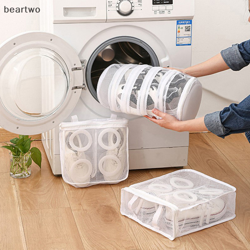 < Beartwo > Giày Máy Giặt Túi Đựng Giày Du Lịch Túi Bảo Quản Lưới Di Động Túi Giặt Chống Biến Dạng Bảo Vệ Quần Áo Tổ Chức Đẹp