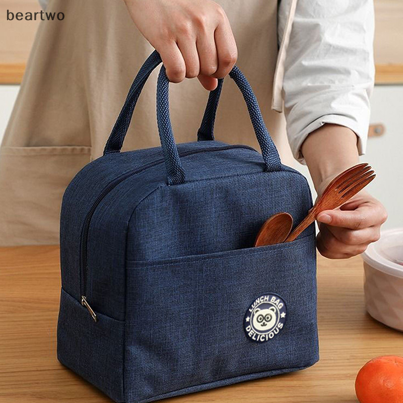 < Beartwo > Hộp Cơm Trưa Du Lịch Dã Ngoại Di Động Bảo Quản Thực Phẩm Ăn Sáng Giữ Nhiệt Túi Đựng Thực Phẩm Ăn Trưa Túi Cách Nhiệt Túi Làm Mát Cho Người Lớn Trẻ Em Đẹp