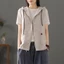 Văn học mới Retro dáng rộng thoải mái Vải lanh Cotton có mũ trùm đầu đa năng Áo Vest không tay