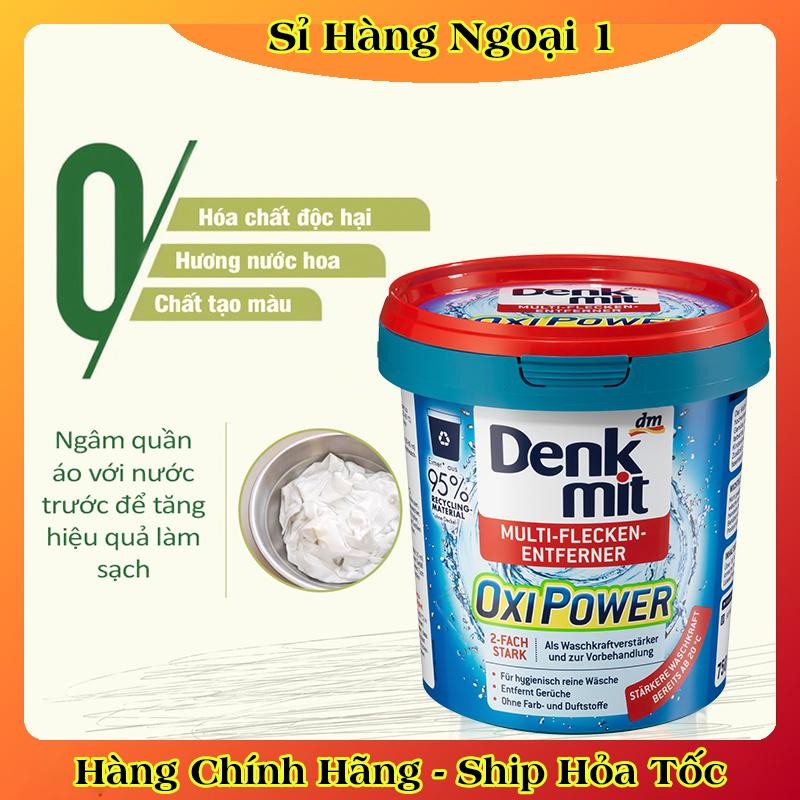 [Mẫu mới nhất] Bột giặt tẩy trắng quần áo Denkmit Oxi Power 750gr tẩy mạnh vết ố bẩn cứng đầu của Đức