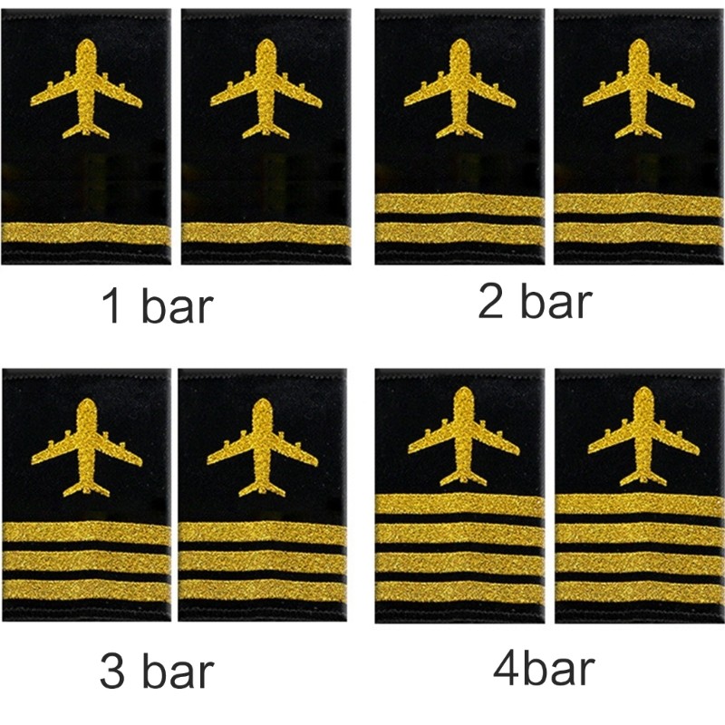 Dasbsug Phi công Epaulets Phi công chuyên nghiệp Phi công Epaulet Biểu diễn sân khấu Đạo cụ Epaulet Đồng phục Phụ kiện 2 chiếc
