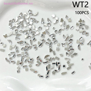 [Beautifulhome] 50 / 100 Chiếc Móng Tay Nghệ Thuật Kim Cương Giả Thủy Tinh Pha Lê Flatback Hình Hỗn Hợp Lấp Lánh DIY Phụ Kiện Làm Móng Tay [Làm Đẹp]