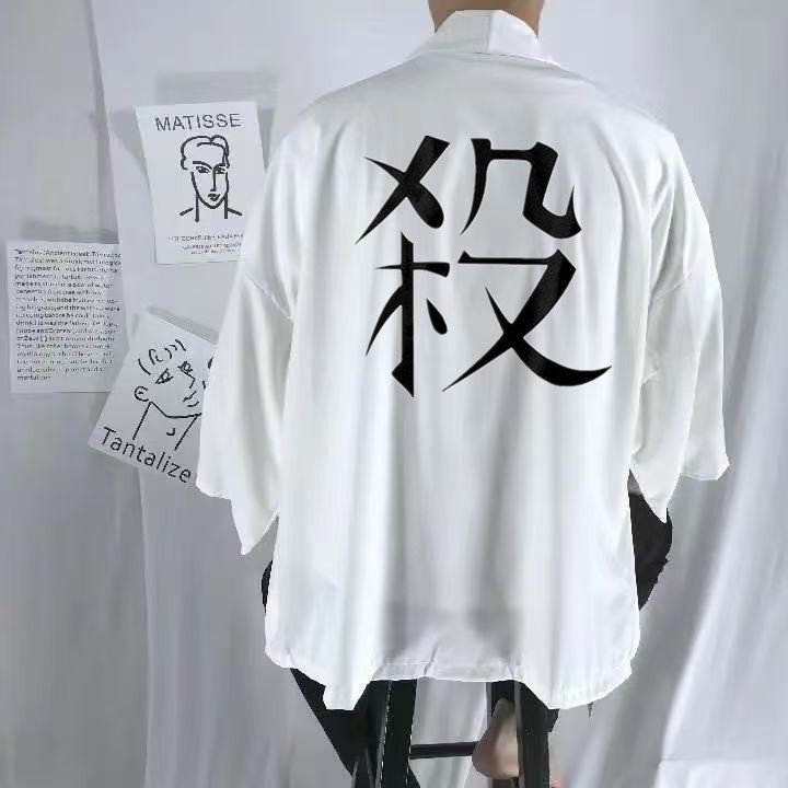 Demon Slayer Shinazugawa Sanemi haori linh mục frock cardigan áo len kimono áo thun Anime tay ngắn hàng đầu