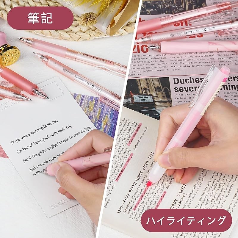 Direct from Japan- Four Candy 12 Pastel Gel Ink Ballpoint Pen Set 0.5mm(Pink)