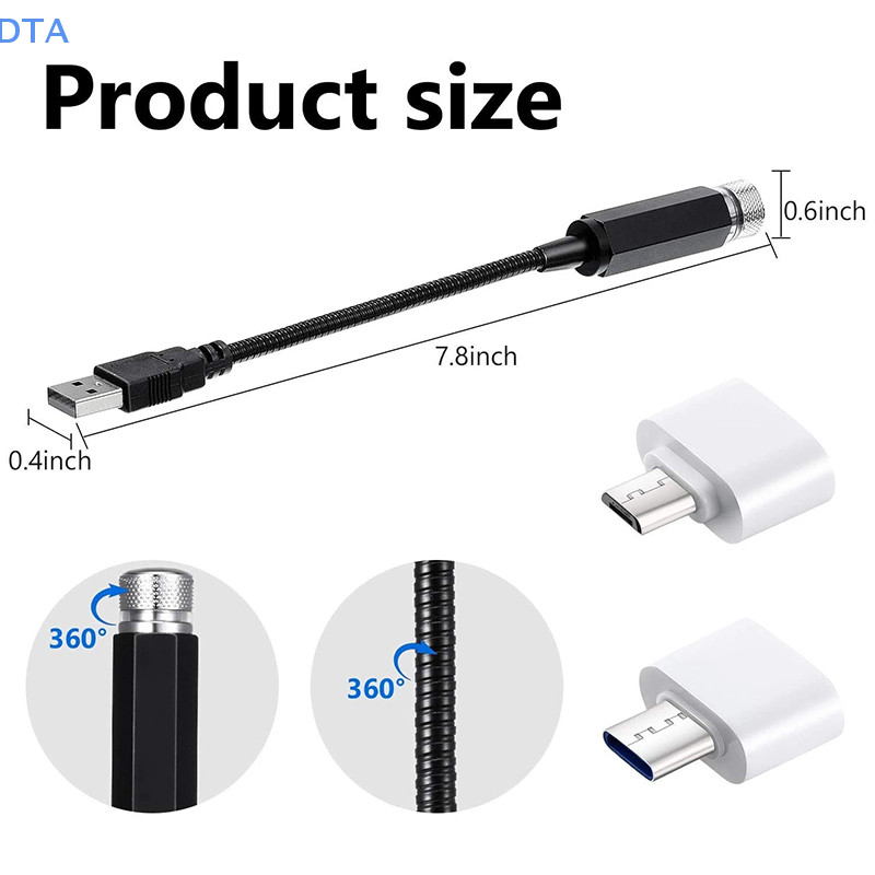 Dta Đèn LED lãng mạn bầu trời đầy sao Đèn ngủ 5V chạy bằng USB Galaxy Star Projector Lamp PO