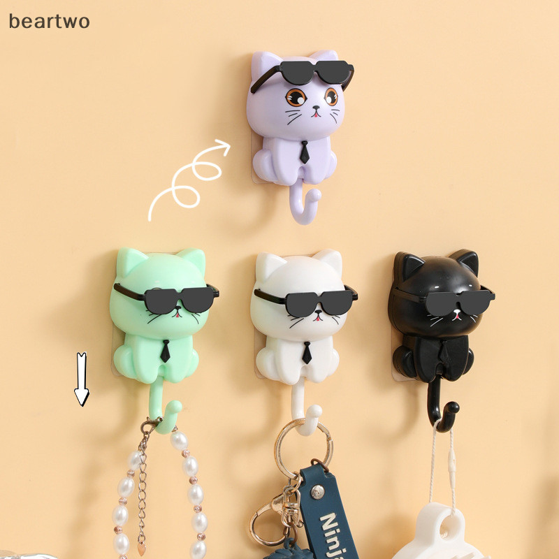< Beartwo > Móc Hoạt Hình Tự Dính Ký Túc Xá Phòng Ngủ Móc Treo Cửa Ô Khăn Nón Áo Treo Tường Giá Trang Trí Động Vật Đẹp