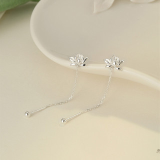 Dây Tai Sen Mạ Bạc 925 Nữ 2024 Thiết Kế Mới Phong Cách Trung Hoa Mới Phong Cách Trung Hoa Thời Trang Bông Tai Sen Sang Trọng