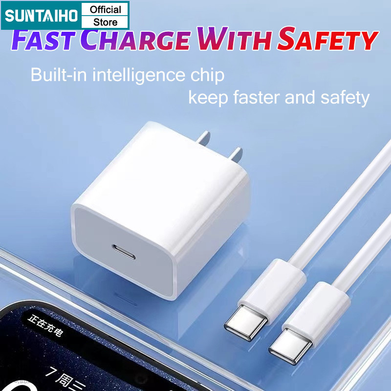 sạc nhanh chính hãng PD 20W Suntaiho ip cục sạc dây sạc cáp type c Cho iPhone iPad