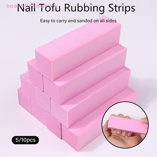 [Beautifulhome] 5 / 10 Cái Tập tin chà nhám đánh bóng màu hồng Chăm sóc móng tay Bọt biển Nail Art Pad Grindig Đánh bóng không làm tổn thương Dụng cụ nghệ thuật Móng tay nghệ thuật [làm đẹp]