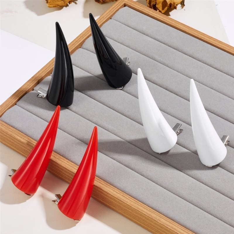 Flgo Flat Kẹp Tóc Anime Quỷ Halloween Mũ Bunches Kẹp Thanh Lịch Anime Điện Kẹp Tóc Ảnh Đạo Cụ