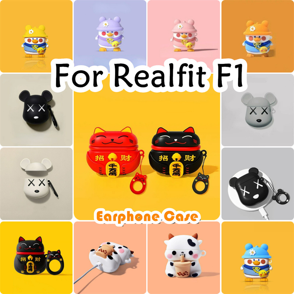 [Ngôi sao tương lai] Dành cho vỏ Realfit F1 Vỏ tai nghe silicon mềm hoạt hình sáng tạo