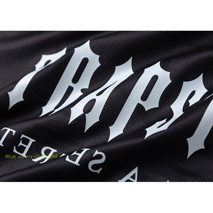 * * * * Chất lượng cao * * * Phong cách mới 608 #Trapstar Áo thun cổ tròn ngắn tay in hình Cotton nguyên chất