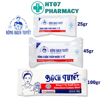 Bông gòn y tế Bạch Tuyết gói 25g/45g/100g - Dùng chăm sóc cá nhân và chăm sóc y tế