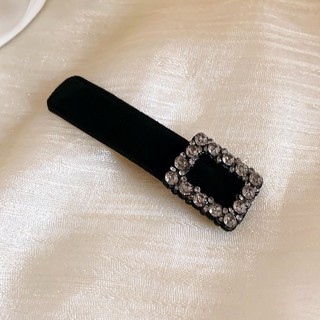 DREJEW Kẹp tóc da lộn kim cương hình học màu đen phong cách Hàn Quốc nhẹ nhàng sang trọng niche thời trang BB clip phụ kiện tóc cao cấp đa năng mới dành cho nữ
