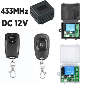 Công tắc điều khiển từ xa không dây đa năng 433 Mhz Đèn xe máy Điều khiển ánh sáng ô tô DC 12V 1CH Mô-đun thu rơle và Bộ phát RF Khóa điện tử Diy