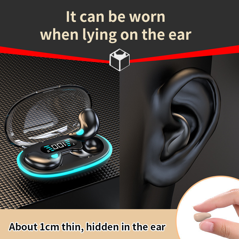 Tai nghe không dây Mini X55 Giảm tiếng ồn Tai nghe ngủ Tai nghe Bluetooth 5.3 HiFi Stereo Màn hình kỹ thuật số Tai nghe thể thao có Mic
