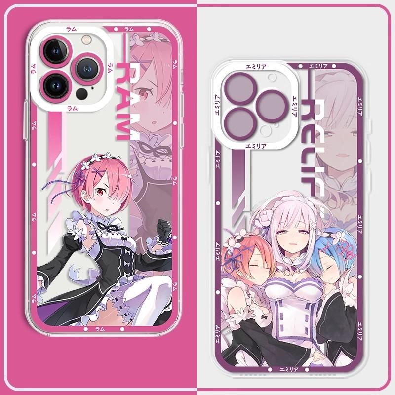 Anime RE Zero Dễ Thương Rem Ram Emilia Ốp Lưng Điện Thoại Di Động Cho Xiaomi Redmi Note 13 Pro 12 11 10 Plus 13C 12C 9C 9A A3 Vỏ Điện Thoại Mềm Dễ Thương Silicon Trong Suốt