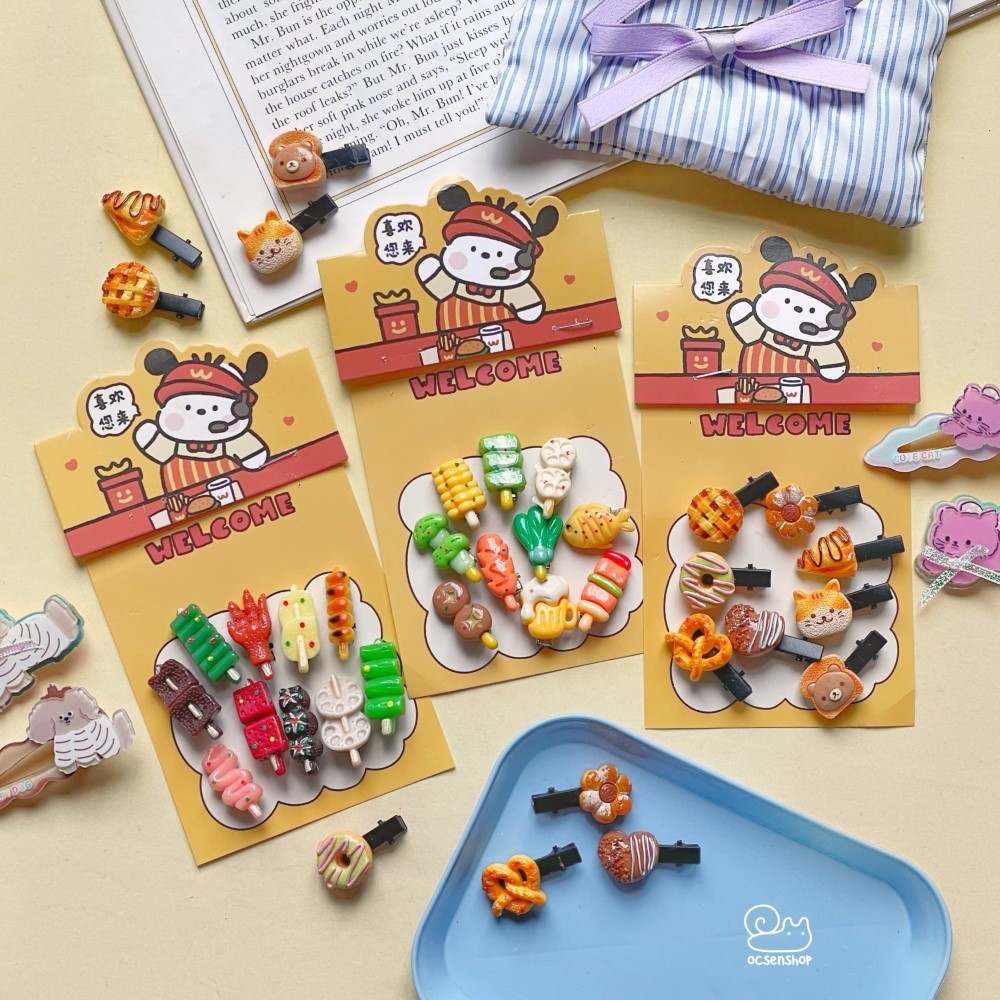 Set kẹp tóc nhỏ Đồ ăn (10c)