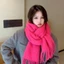 Khăn quàng cổ tua dài MERIGGIARE, Khăn choàng Cashmere mùa đông mềm mại Mohair, Khăn choàng ấm áp màu trơn dày dành cho nữ