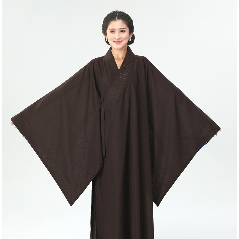 Cao Cấp Opaque Haiqing Layman Quần Áo Nữ Phật Quần Áo Nam Chunhai Qingzen Đền Quần Áo Dài Nâu.
