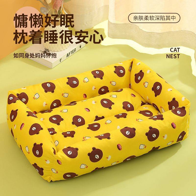 【Ready Stock】 Cathouse Doghouse Four Seasons Universal Cat Bed Cat Mat Bed Semi-Closed Sleeping Nest Scratch-Resistant Dog Bed Tear-Resistant Safe Cat Nest PiFq
