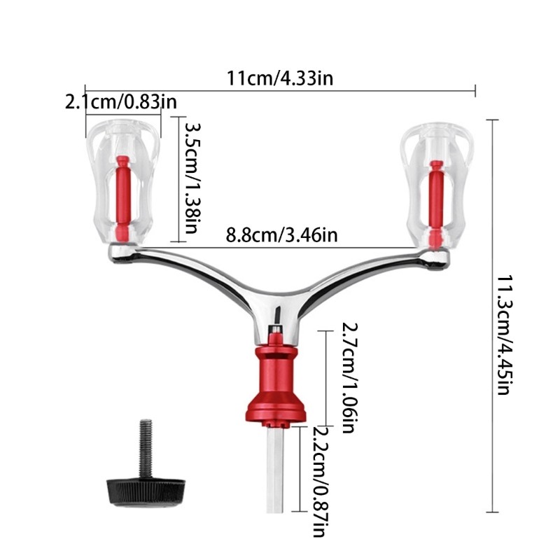 ELEGA Tay Cầm Máy Câu Đôi Hợp Kim Nhôm, Nâng Cao Độ Chính Xác Cho angling