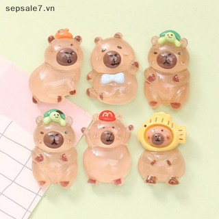 [tuyi mù] 10 CÁI Hoạt Hình Capybara Resin Ch Bright Flatback Động Vật Bông Tai Móc Khóa Mặt Dây Chuyền DIY Trang Sức Làm {đồng chơi}