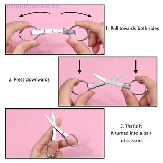 [Beautifulhome] Kéo gấp mắt nghệ thuật Nail Art Kéo dài bằng thép không gỉ Kéo dài đa chức năng Kéo dài 8 hình Dụng cụ làm móng tay Kéo móng tay [làm đẹp]