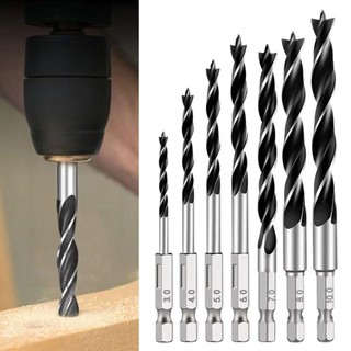 ZENITHCO bộ mũi khoan xoắn ốc 3 cánh 5 cái thép carbon cao 4/5/6/8/10mm ren 1/4" chất lượng cao