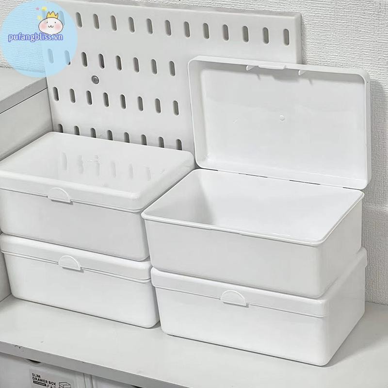 Pufangbliss Trong Suốt Lật Cotton Hộp Bảo Quản Trang Điểm Tổ Chức al Photocard Thần Tượng Thẻ Hộp Bảo Quản Hộp Chống Bụi VN