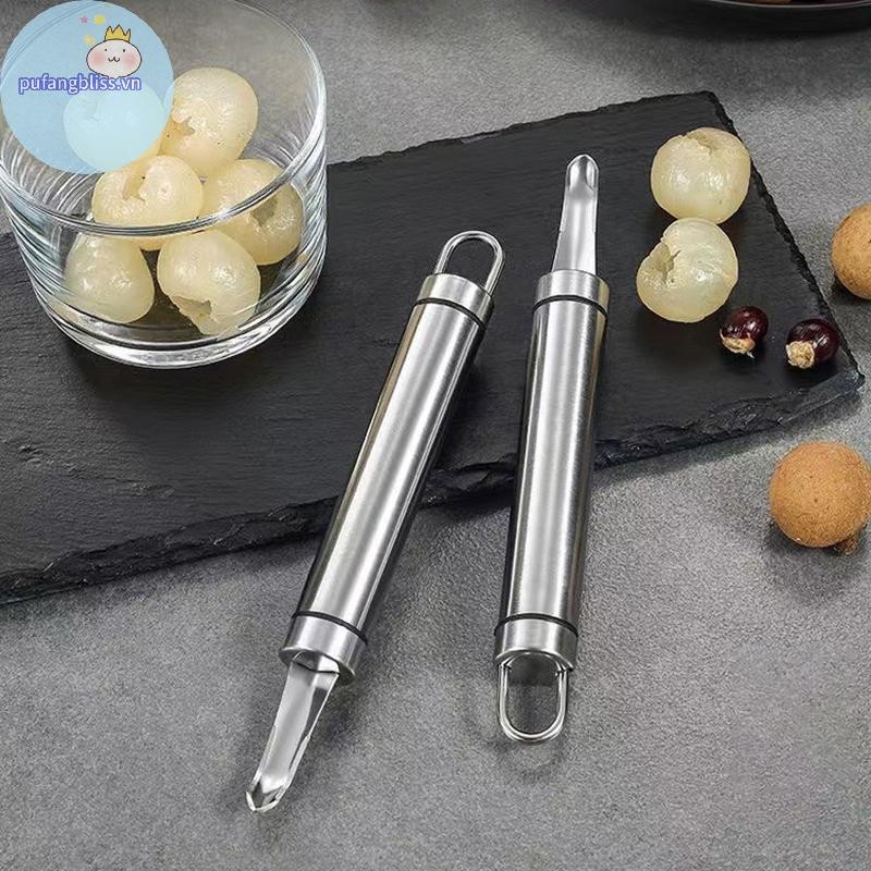 Pufangbliss 1 Dụng Cụ Tẩy Longan Lê Litchi Tẩy Trái Cây Corer Cho Nhà Hàng Gia Đình Nhà Bếp Tiện Ích (Thép Không Gỉ) VN