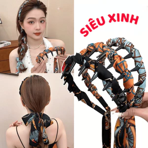 Băng Đô Cài Tóc Nữ, Bờm Bện Tóc Tết Dây Lụa Siêu Xinh Tạo Nhiều Kiểu Hoạ Tiết Sang Chảnh