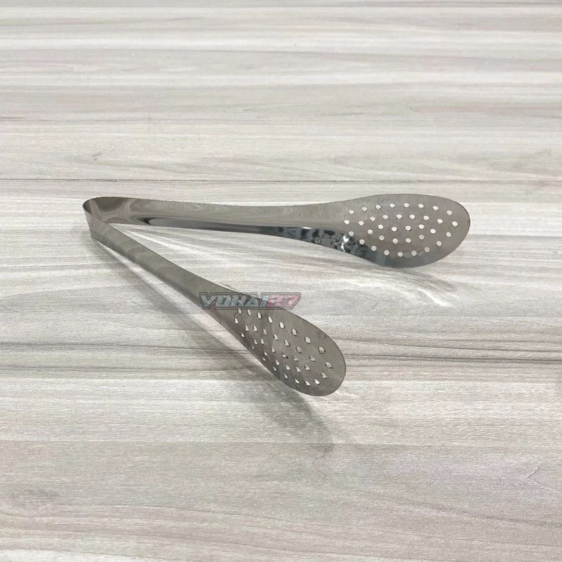 Combo 4 Kẹp gắp thức ăn đầu tròn có lỗ inox