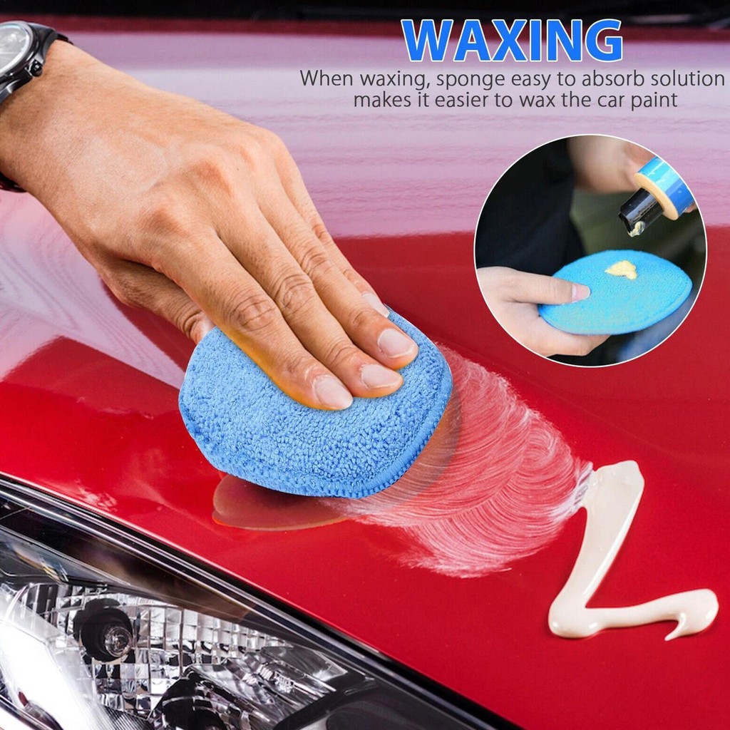Miếng dán bôi bọt biển sợi nhỏ 5 inch dành cho máy đánh bóng ô tô Máy làm sạch sáp Ba Lan có túi chống trượt Thiết kế tiện dụng pomervn