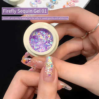 ANNIES Halloween Sơn móng tay dạ quang Sơn móng tay 5ml Sequin Gel Firefly Sơn móng tay
