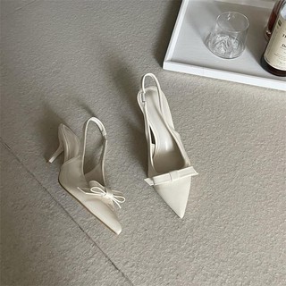 Giày Cao gót mũi nhọn nơ gấp siêu xinh cao 7cm  dễ đi , trẻ trung , sang trọng , thanh lịch (CG-0726) - ROSA