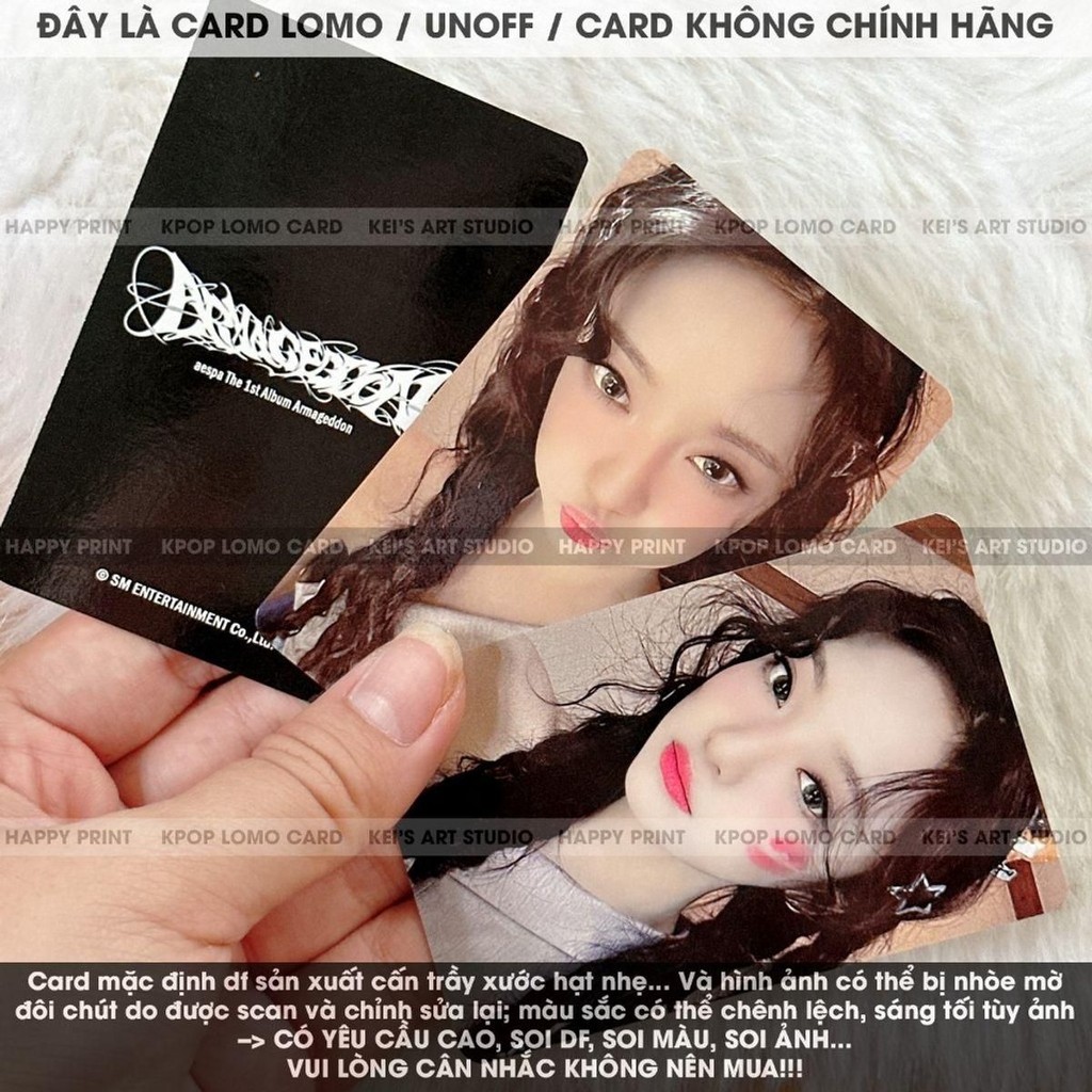 [CARD LOMO] Thẻ ảnh photocard A.E.S.P.A Album thứ 2 (Armageddon): Karina, Giselle, Winter và Ningning card fansite