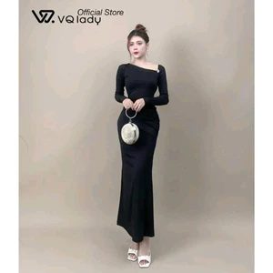 Đầm body dài ôm sát cùng chất liệu ladong đen, tôn dáng và mang đến vẻ đẹp sang trọng cho phái nữ